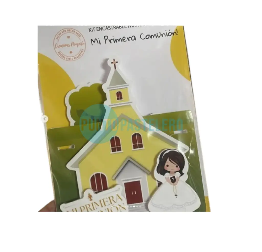 ADORNO ENCASTRE MI COMUNION CAPILLA CON NENA (6 PZ)