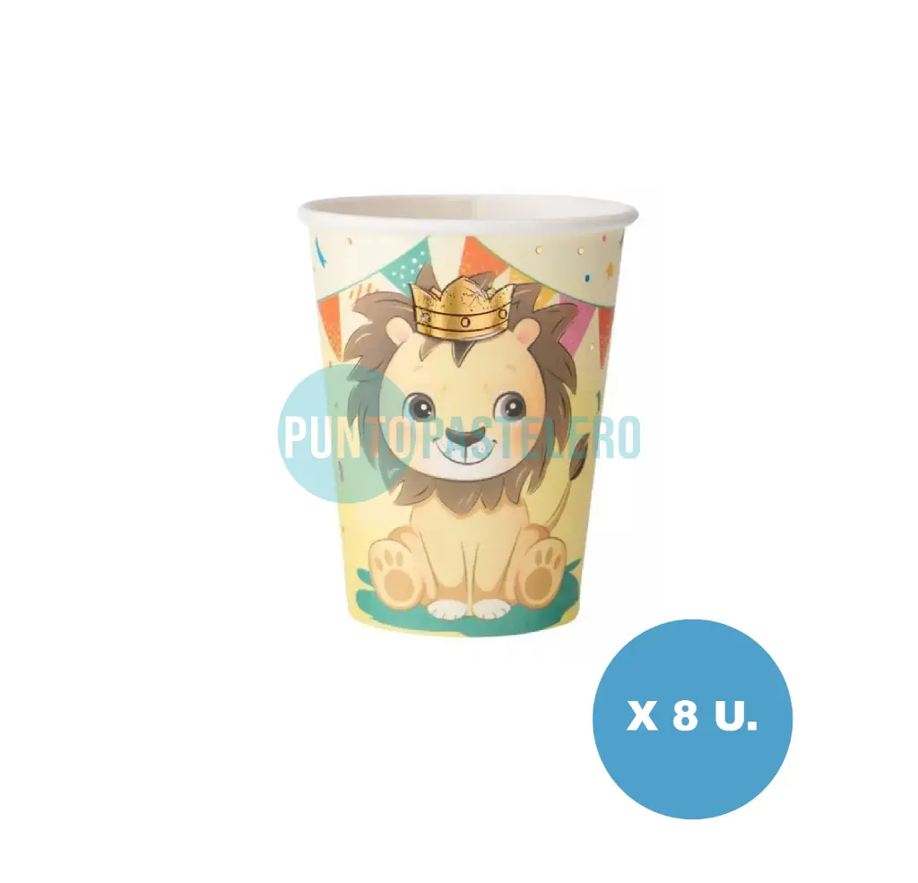 VASO POLIPAPEL SAFARI LEON (8 U.)