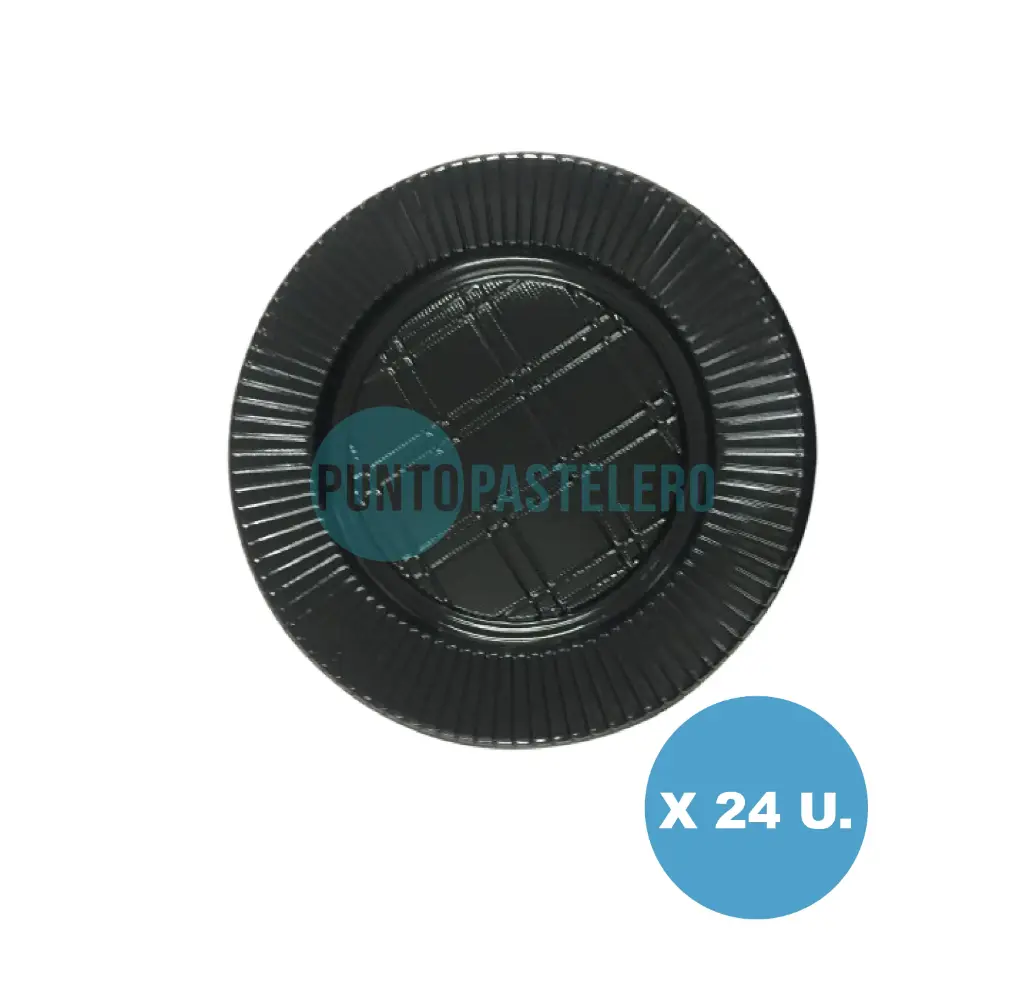 PLATO DESCARTABLE NEGRO 17 CM (X 24 U.)