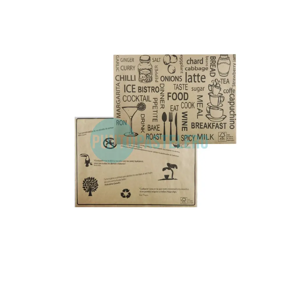 MANTEL INDIVIDUAL IMPRESO KRAFT (X 200 U. APROX)