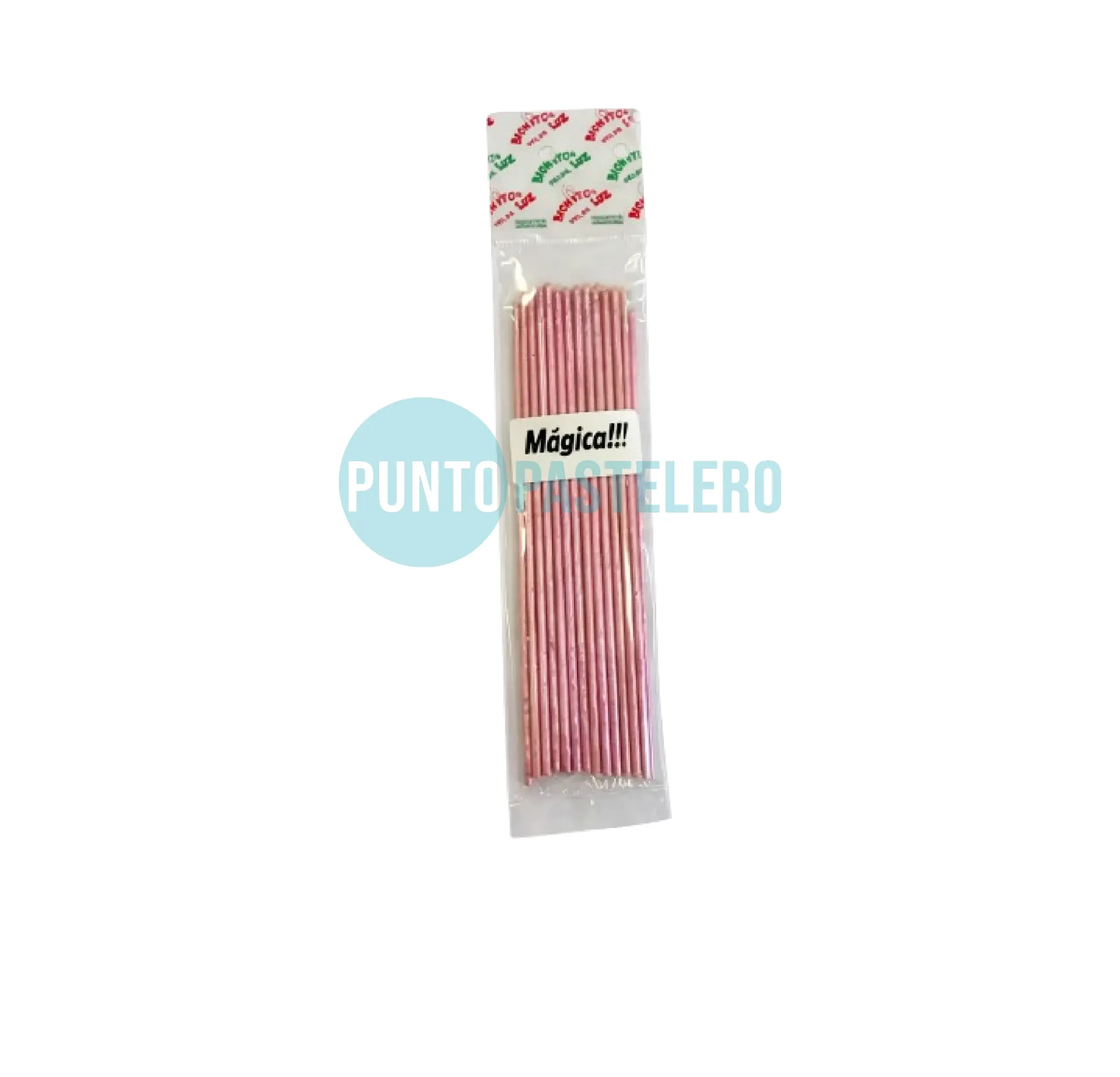 PACK VELA FINITA BICHITO DE LUZ ROSA 15 CM (X 24 U.)