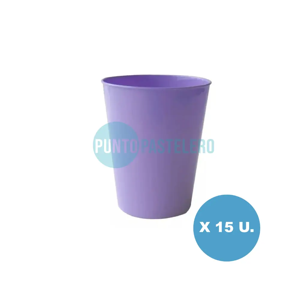 VASO 180 CC FLEXIBLE LILA PASTEL (15 U.)