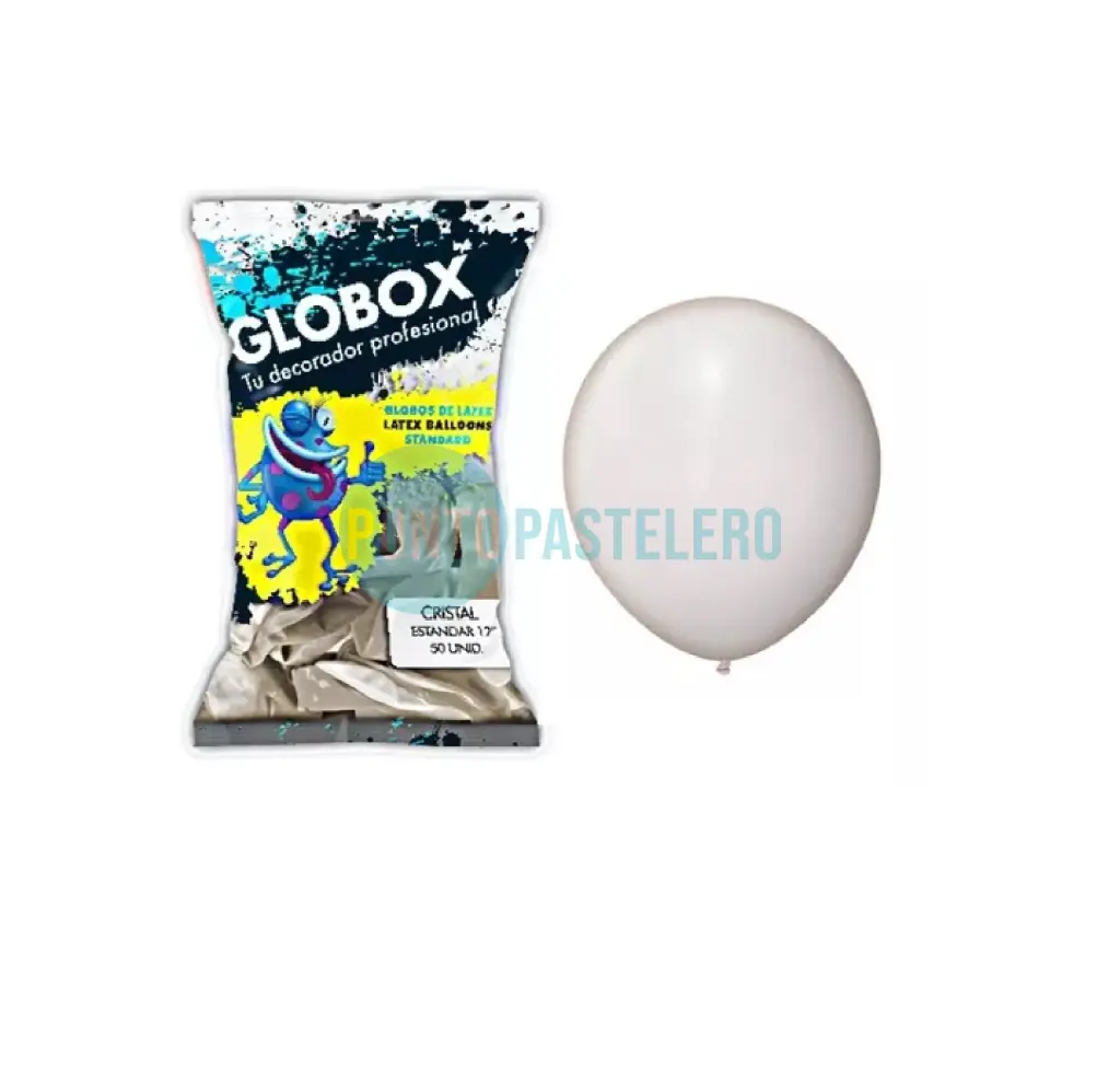 PACK GLOBO GLOBOX 14" TRANSPARENTE (X 50 U.)