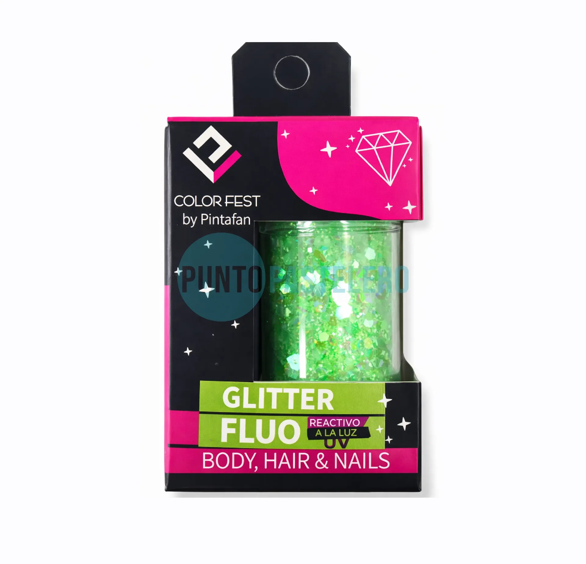 GLITTER EN ESCAMAS VERDE FLUO (X 15 GR.) (PINTAFAN)
