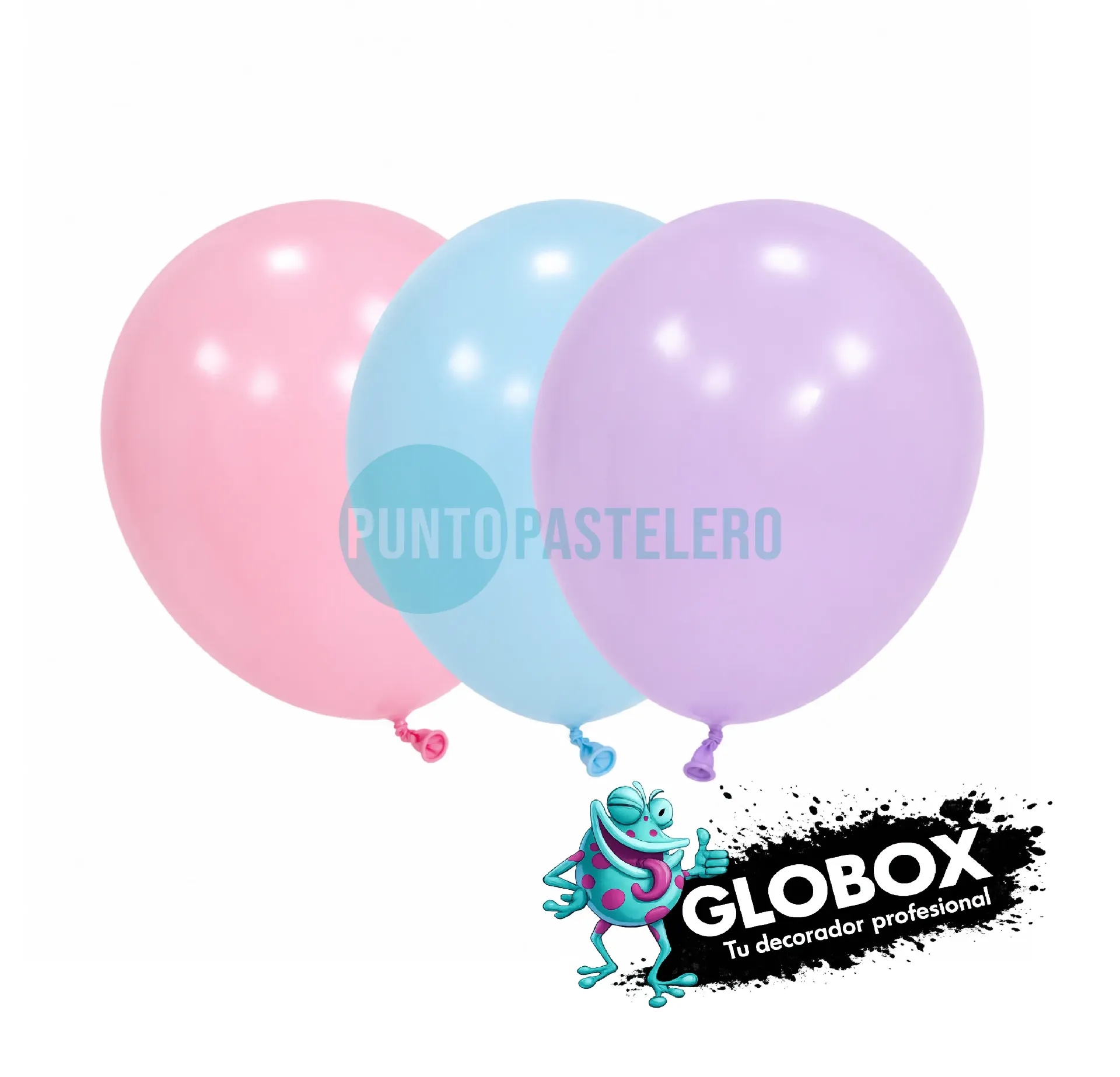 PACK GLOBO GLOBOX LISO PASTEL 12" MULTICOLOR (X 50 U.)
