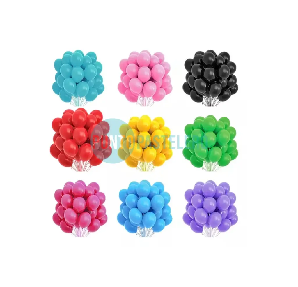 PACK GLOBO GLOBOX LISO PASTEL 12" MULTICOLOR (X 50 U.)