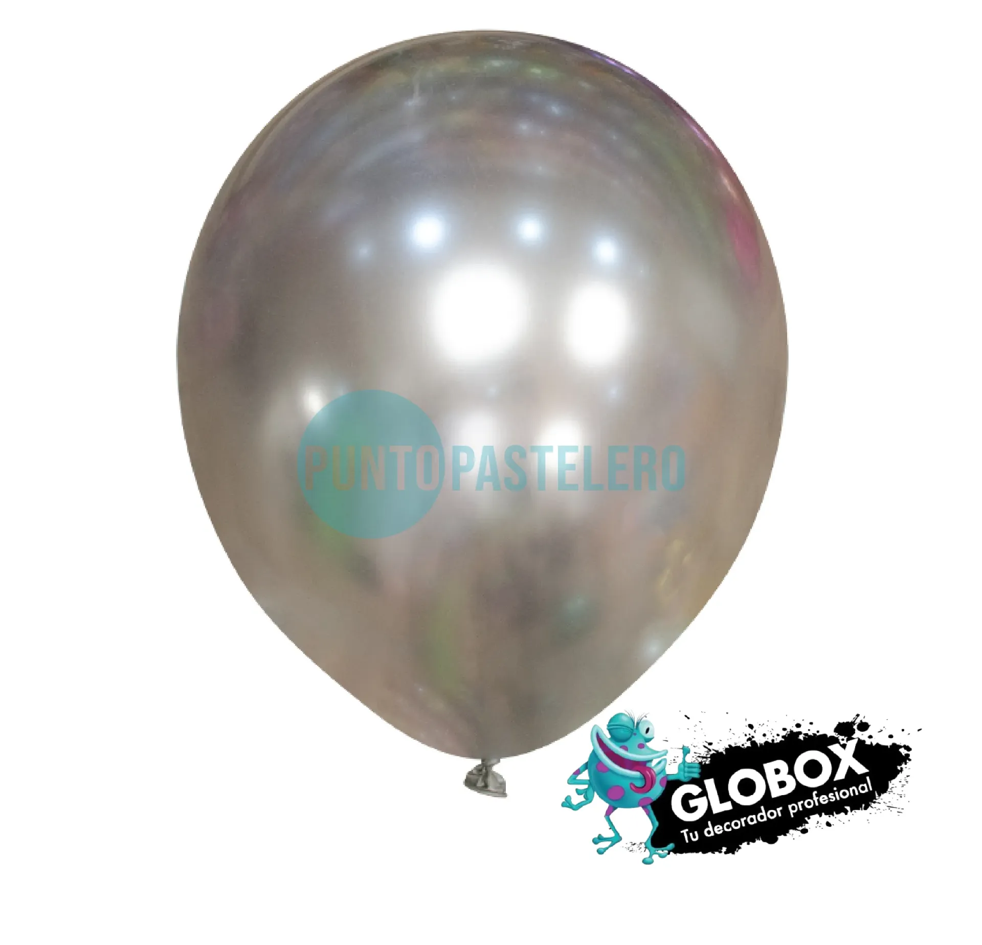 [7798420971842] GLOBO GLOBOX CROMO 12" PLATEADO (X 10 U.)
