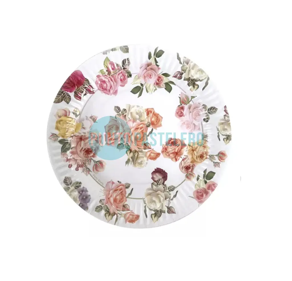 PLATO POLIPAPEL VINTAGE FLORES (6 U.)