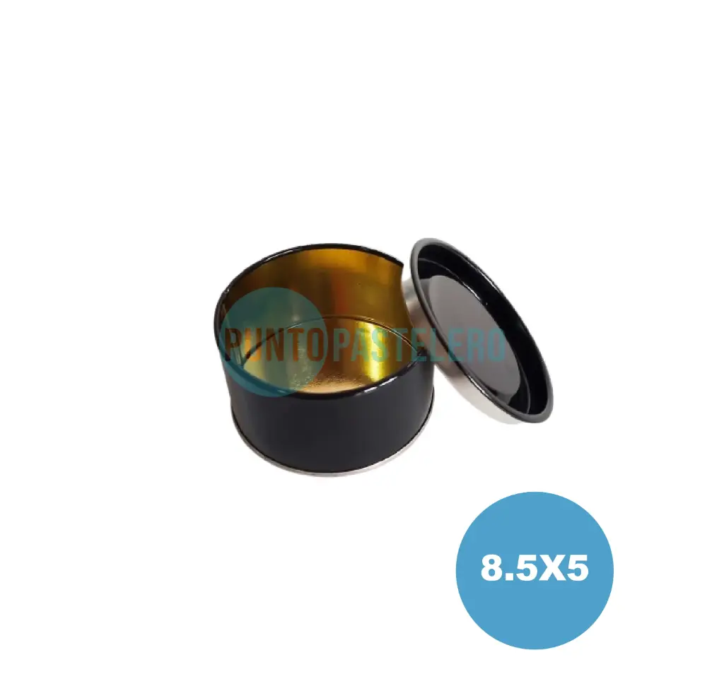 LATA NEGRA CON TAPA PORTA VELA (8.5 X 5 CM)