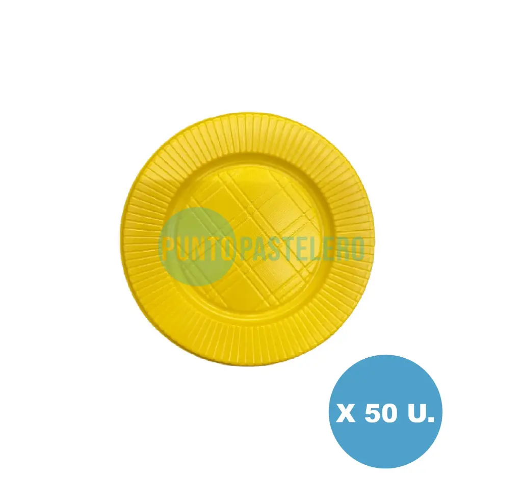 PLATO DESCARTABLE EA AMARILLO 17 CM (X 50 U.)