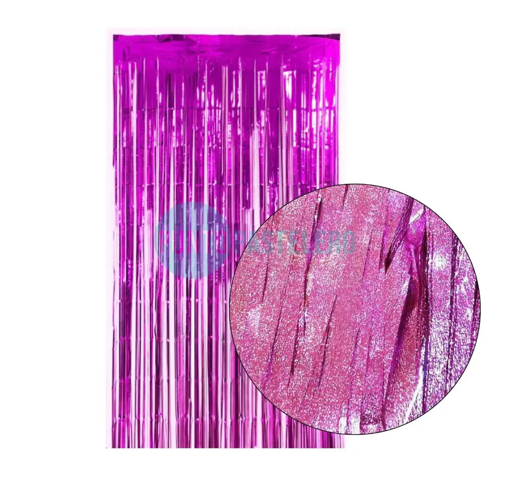 CORTINA METALIZADA GIBREADA FUCSIA (1 X 2 MT.)