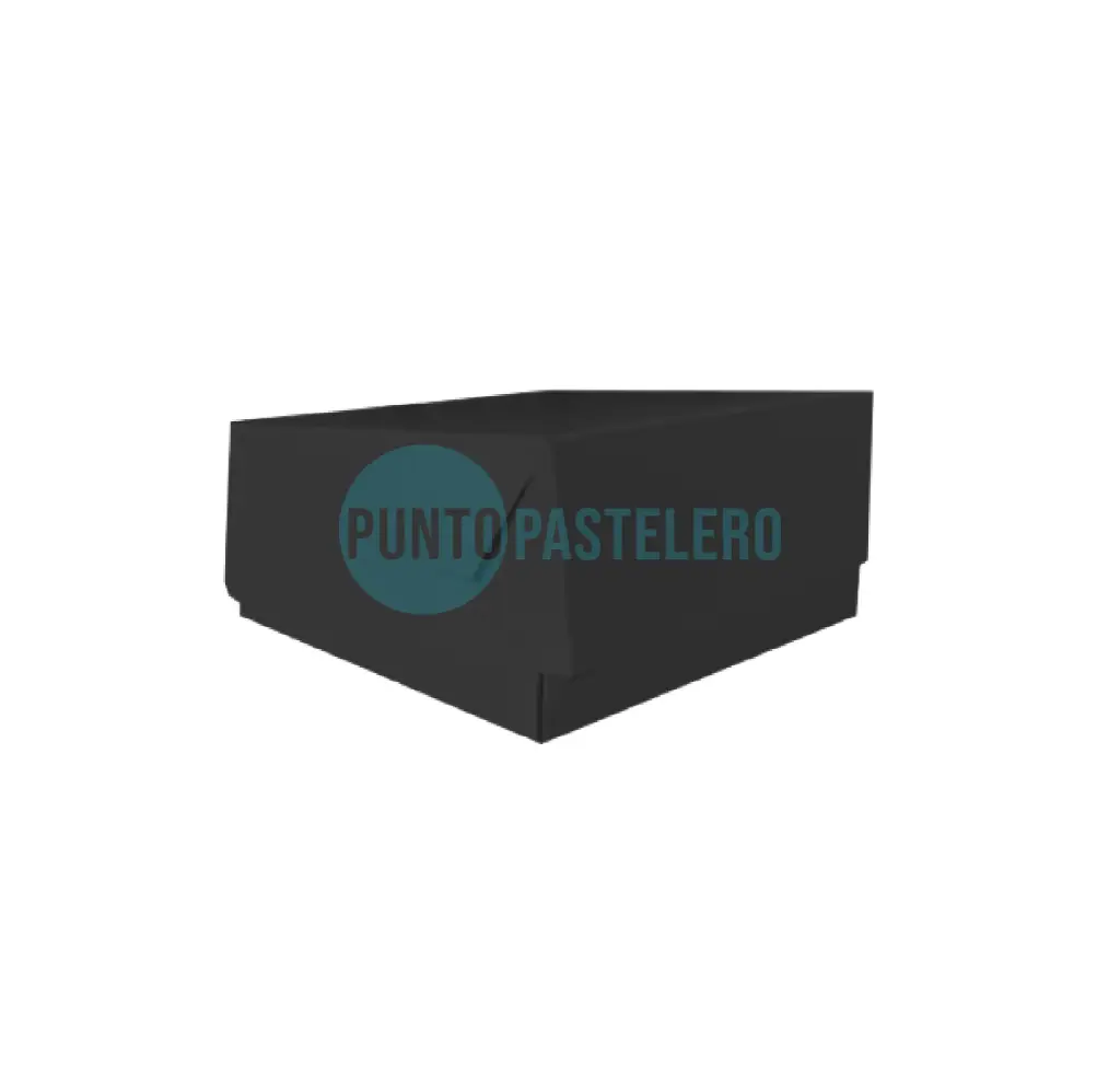 [CAJ118] CAJA PARA TORTA CON TAPA (25X25X12 CM) CARTULINA NEGRA [48]