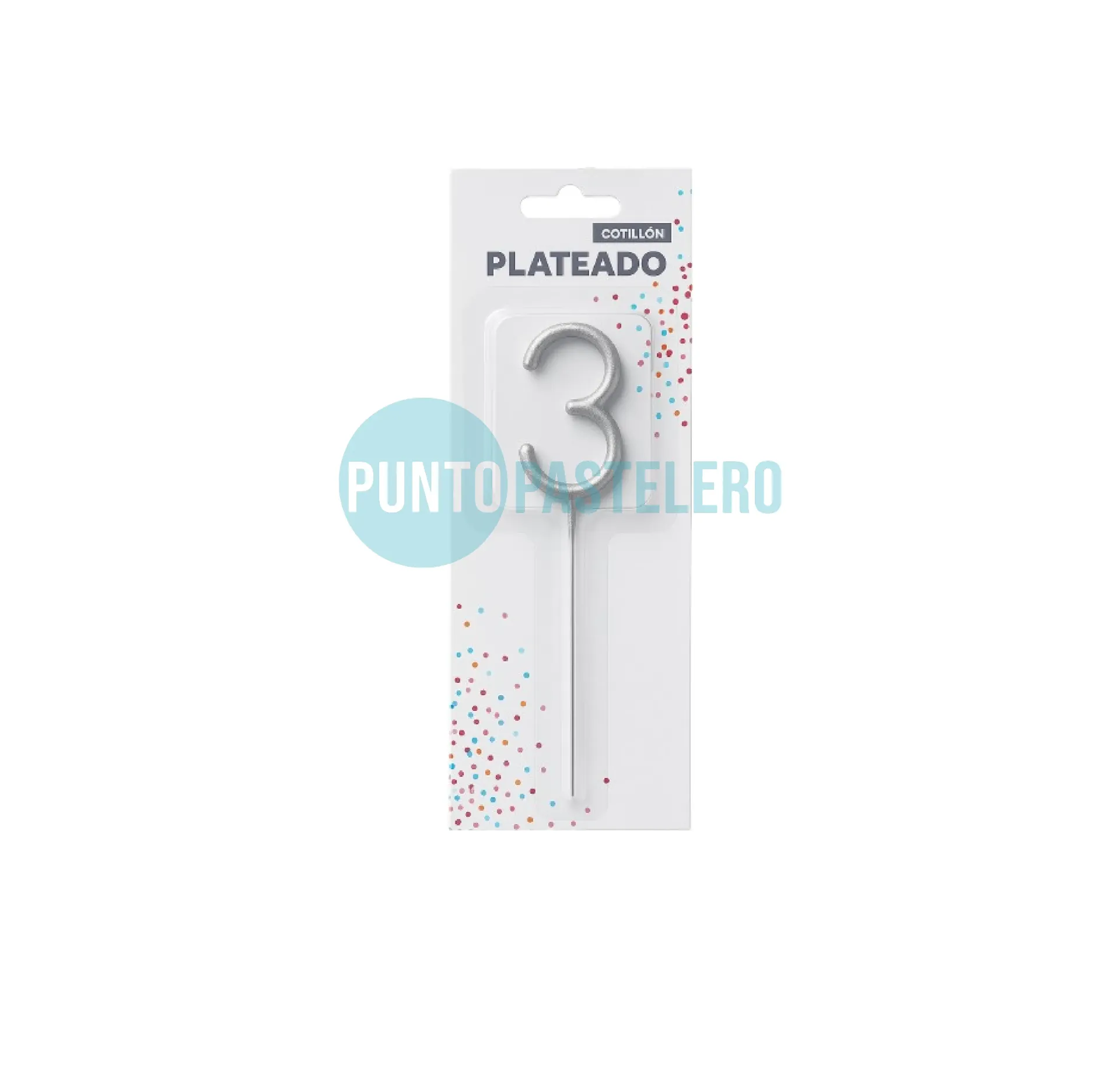 VELA SPARKLER PLATEADO (N° 3)