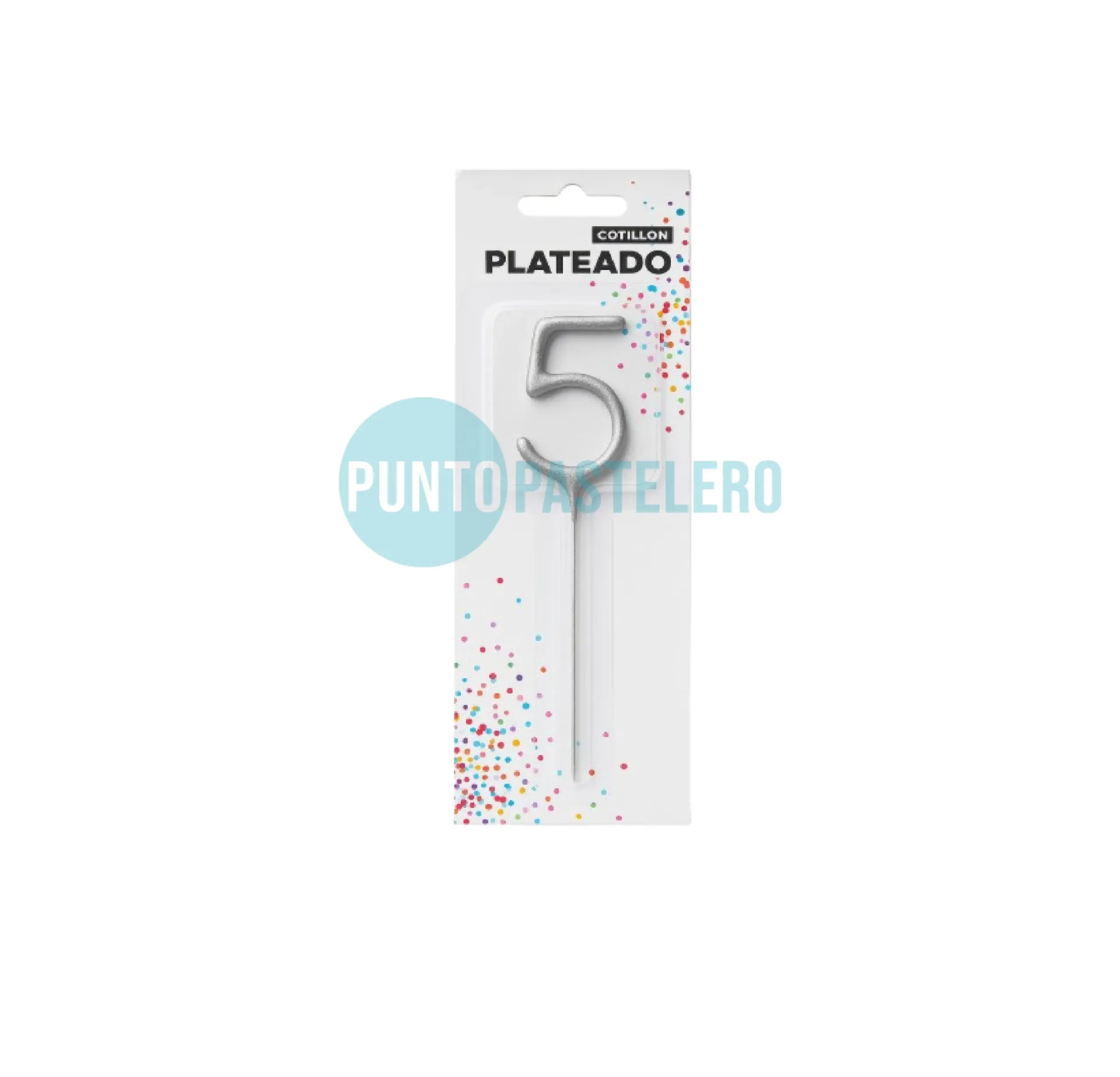 VELA SPARKLER PLATEADO (N° 5)