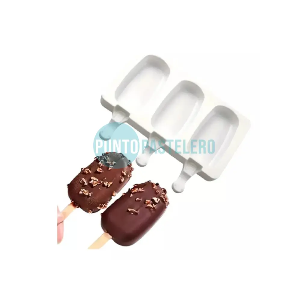 MOLDE SILICONA BLANCO HELADOS 3 CAVIDADES [P]