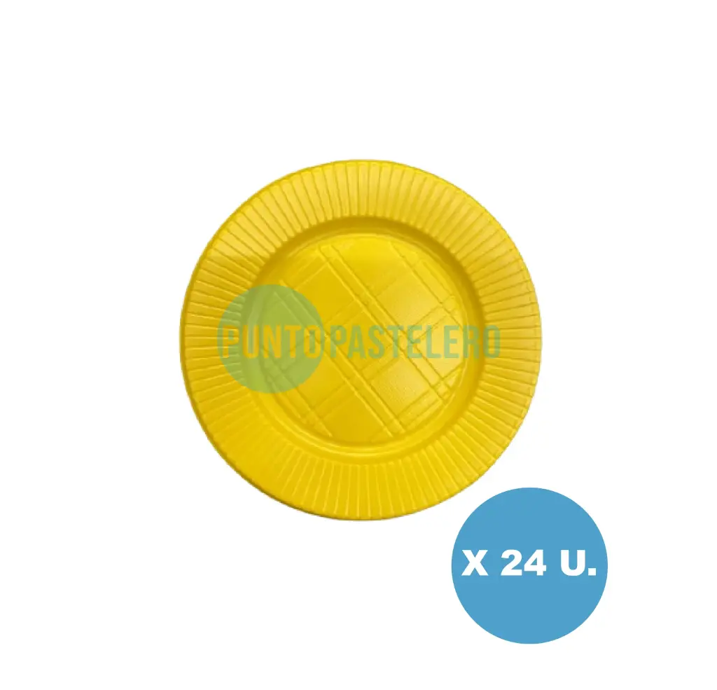 PLATO DESCARTABLE AMARILLO 17 CM (X 24 U.)