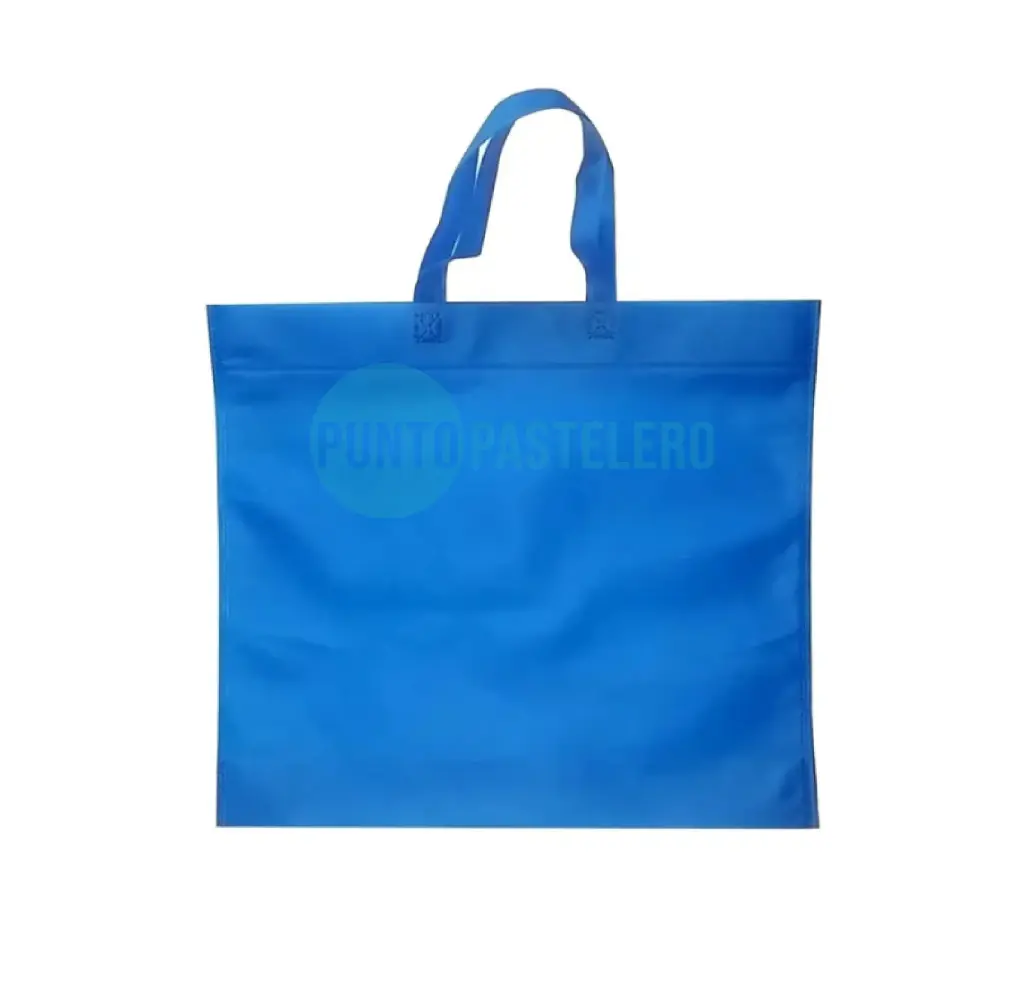 BOLSA DE TELA CON MANIJA AZUL (45 X 40 CM)