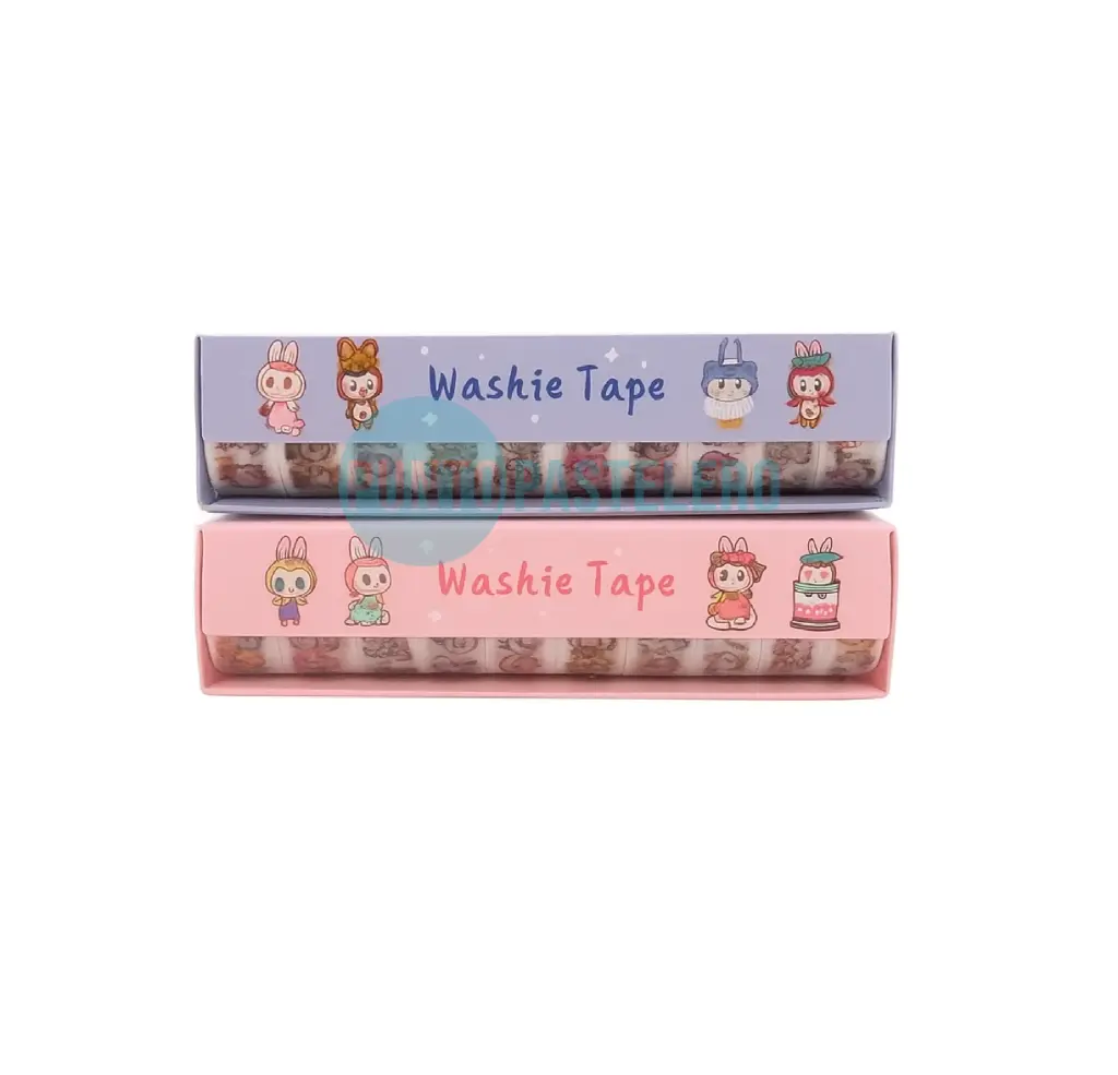 PACK 10 CINTAS WASHI TAPE LABUBU