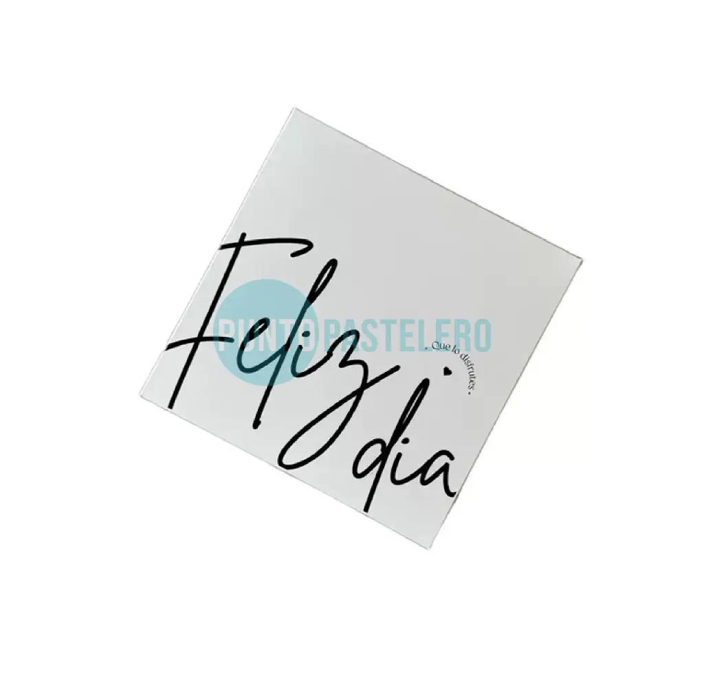 CAJA FELIZ DIA CON FRASE NEGRA (20X20X9.5CM) [6A]