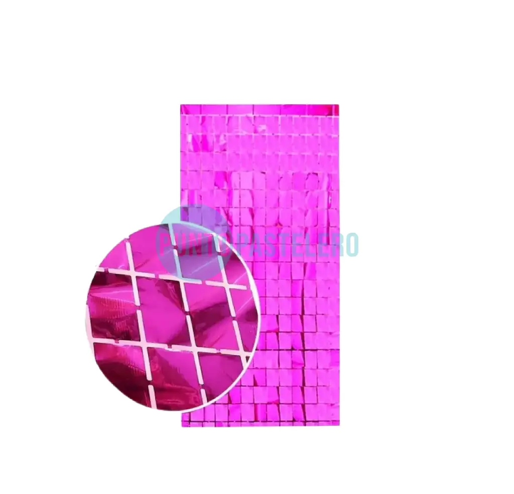 CORTINA METALIZADA BRICK WALL CHICO ROSA LASER (2 X 1 MT.)