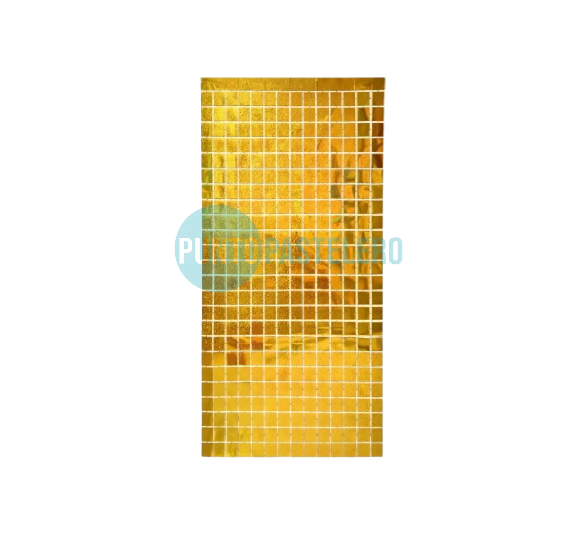 CORTINA METALIZADA BRICK WALL GRANDE DORADO LASER (1 X 2 MT.)