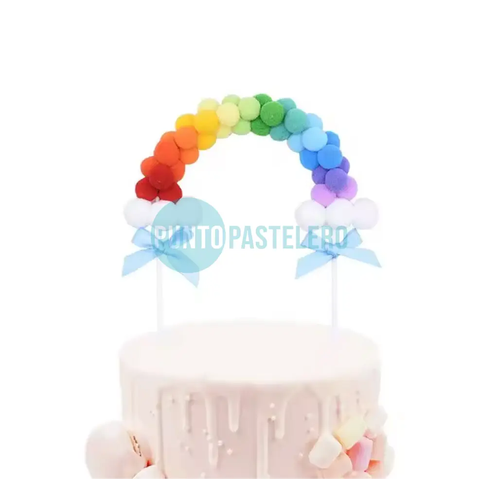 ADORNO PINCHE ARCOIRIS POM POM