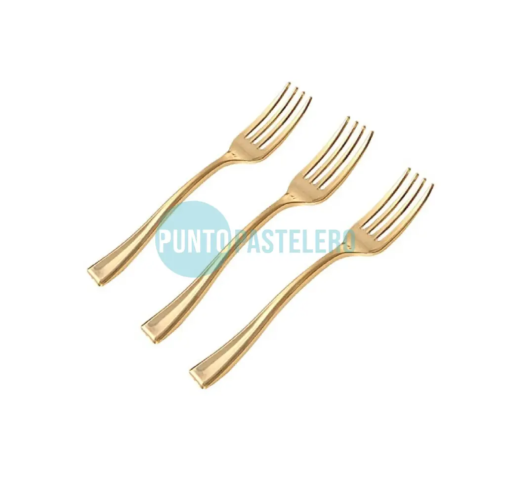 [2714] TENEDOR DORADO 18 CM (X 10 U.)