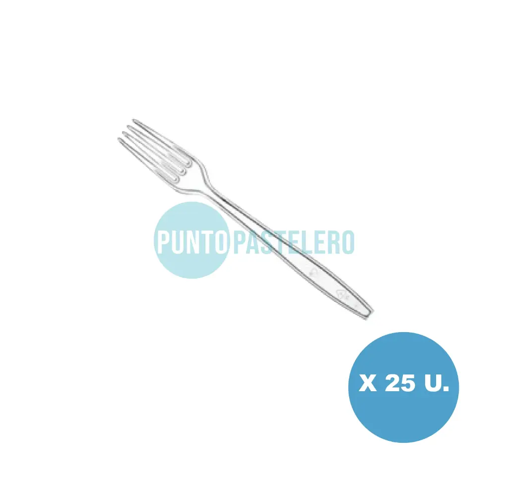 [332] TENEDOR PLASTICO TRANSPARENTE KOVALPLAST (X 25 U.)