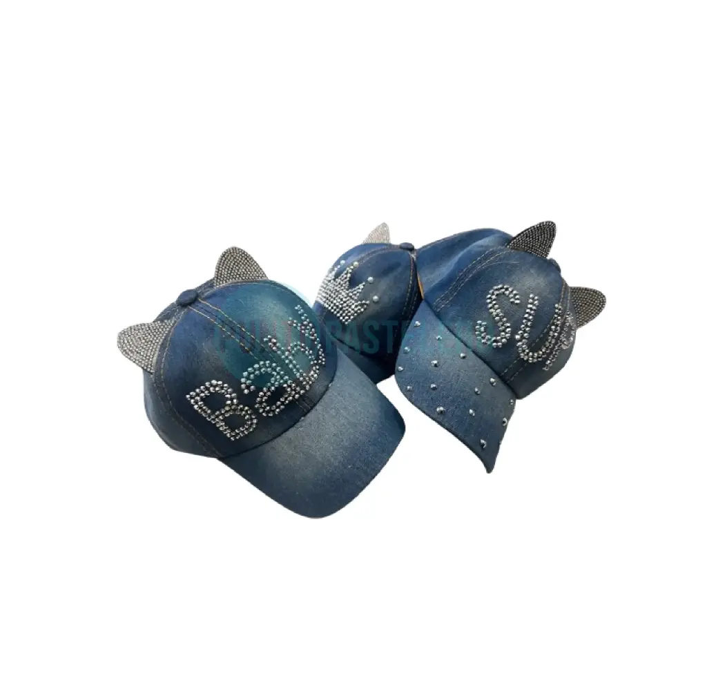 GORRA JEAN CON APLIQUE STRASS PLATA