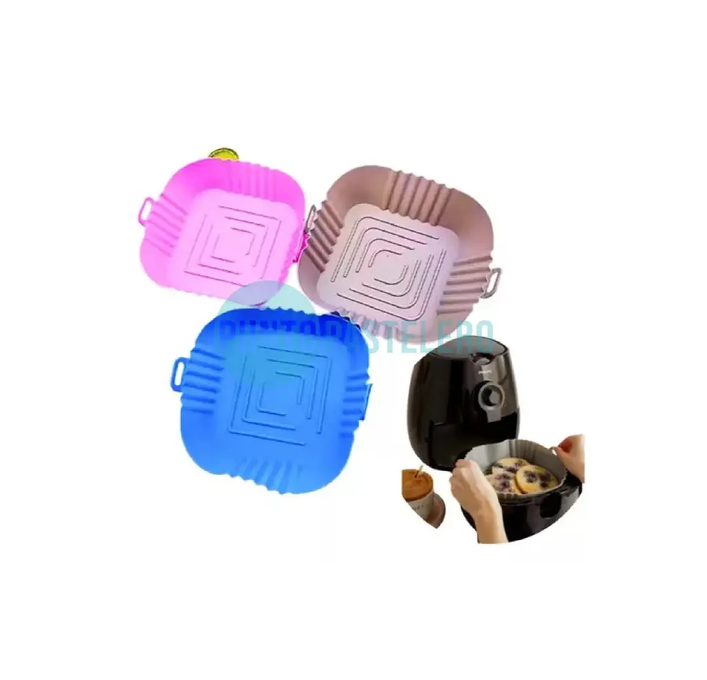 MOLDE DE SILICONA PARA AIR FRYER CUADRADO (21 CM)