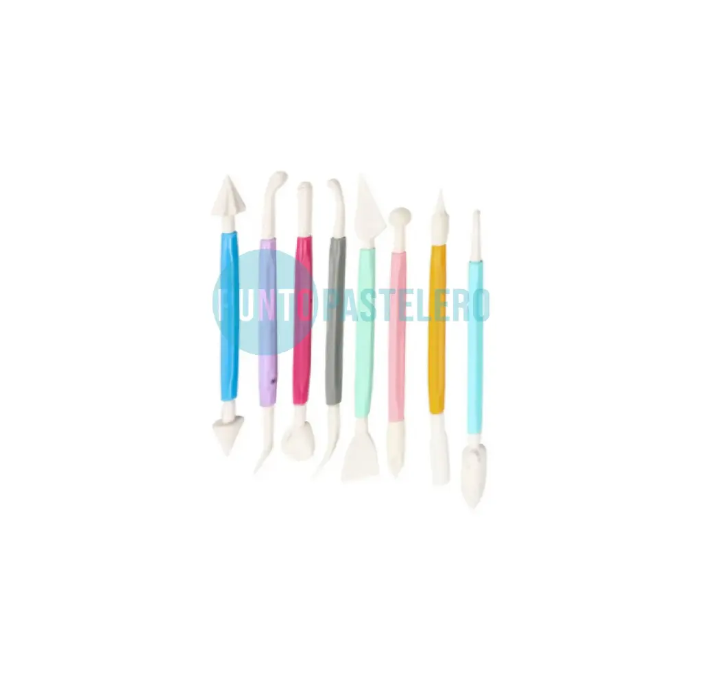 [460] SET 8 ESTECAS PARA PORCELANA FONDANT