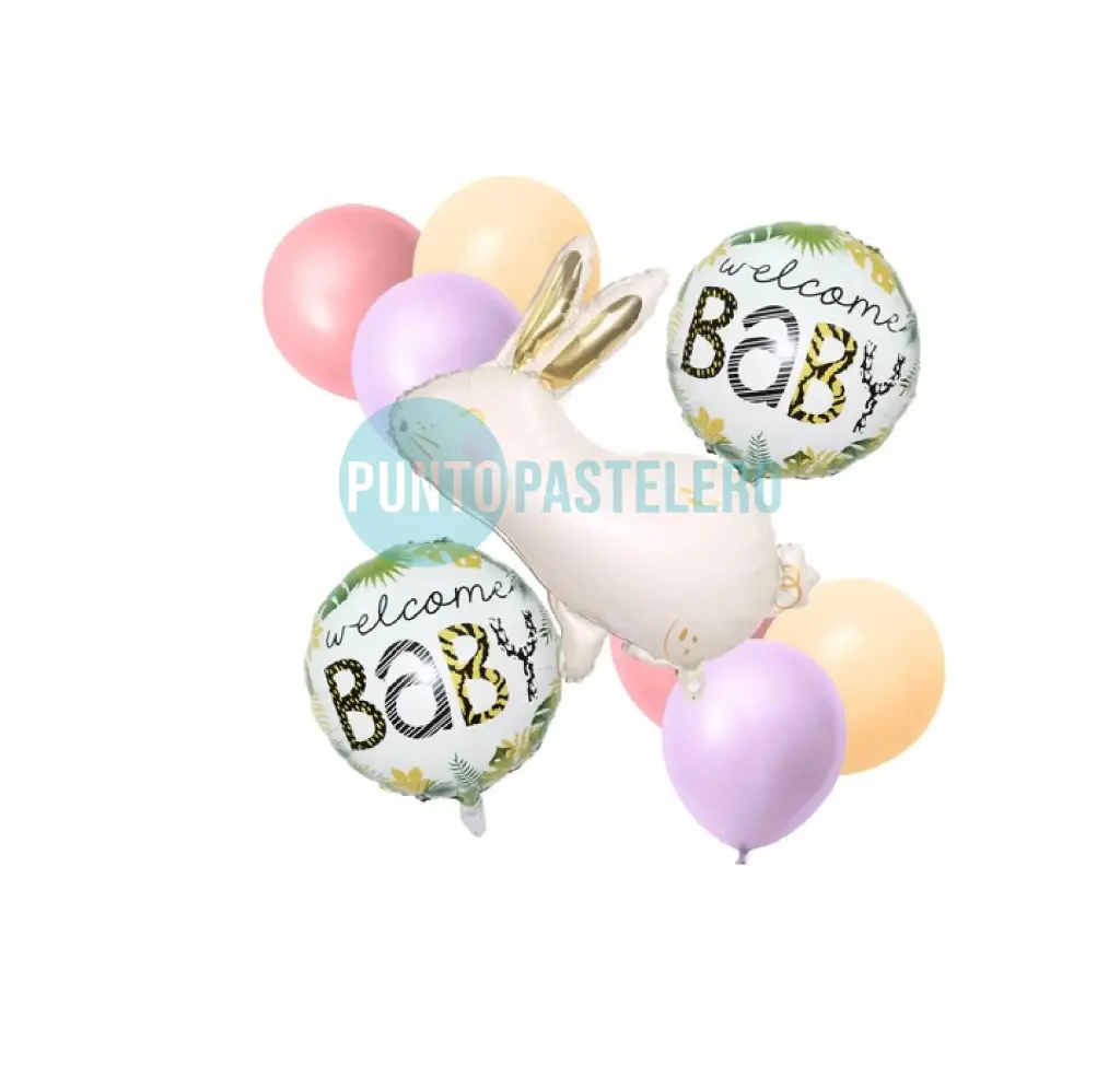 SET DE GLOBOS BABY BUNNY (9 PZ)