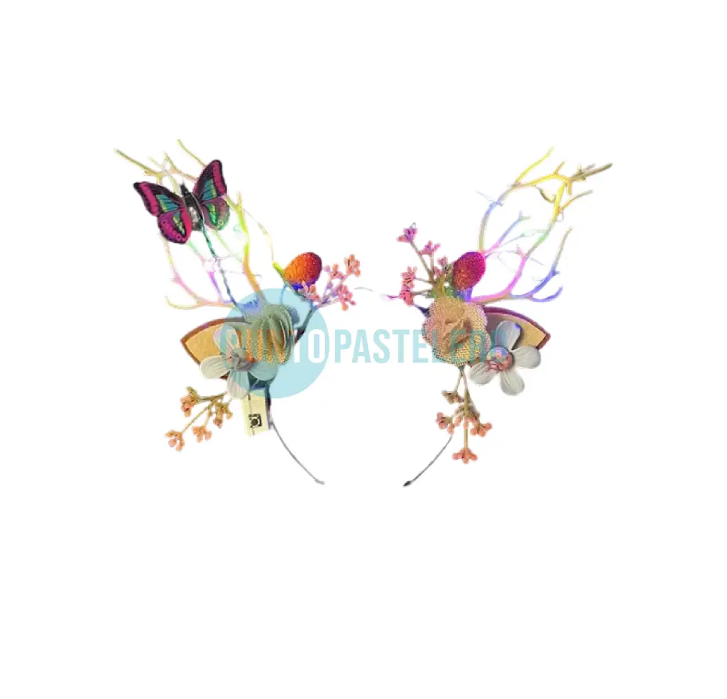 VINCHA RENO CON FLORES LED