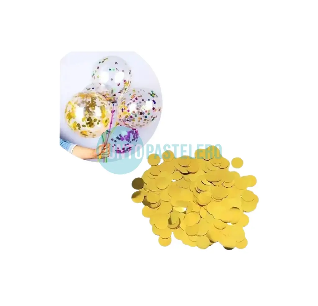 CONFETTI PARA GLOBOS DORADO/MULTICOLOR (X 20 GR.)