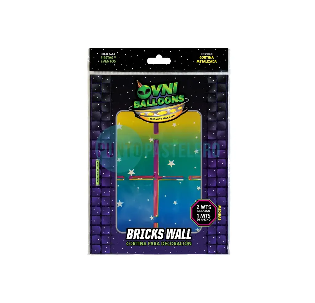 CORTINA OVNI BRICK WALL ESTRELLAS MULTICOLOR (1 X 2 MT.)