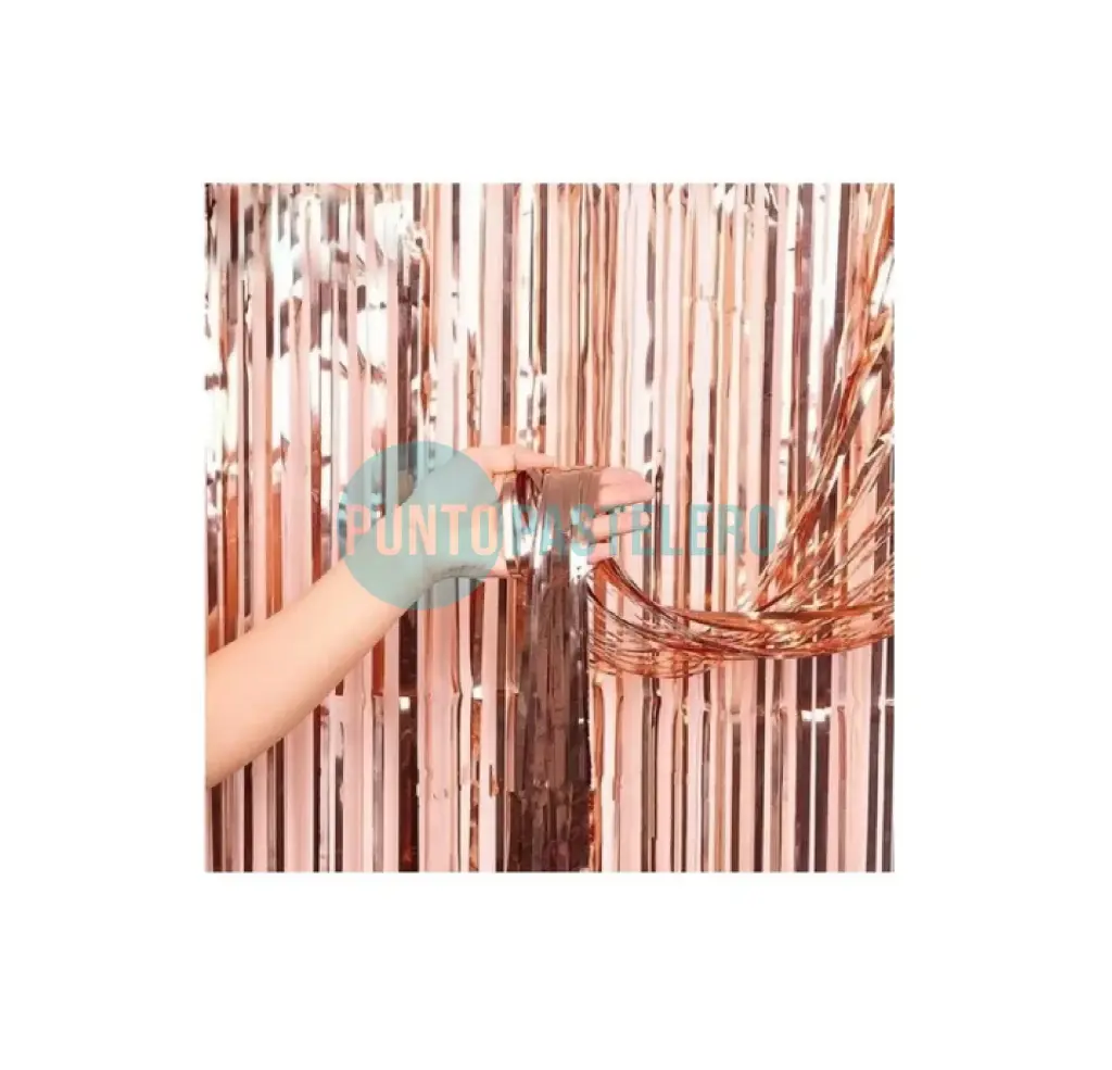 CORTINA METALIZADA ROSA GOLD DILAX (1 X 2 MT.)