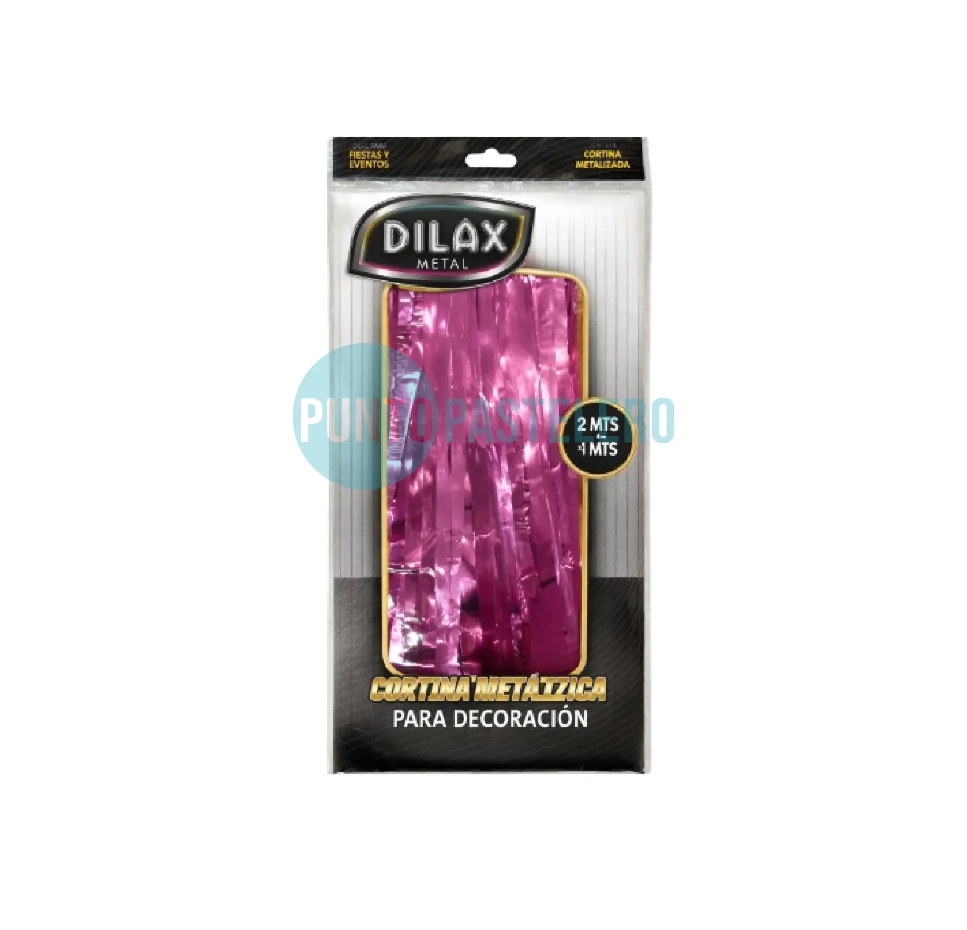 [6098194172867] CORTINA METALIZADA ROSA DILAX (1 X 2 MT.)