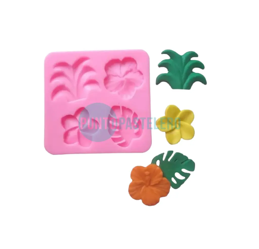 MOLDE SILICONA 4 HOJAS GRANDES [C4]