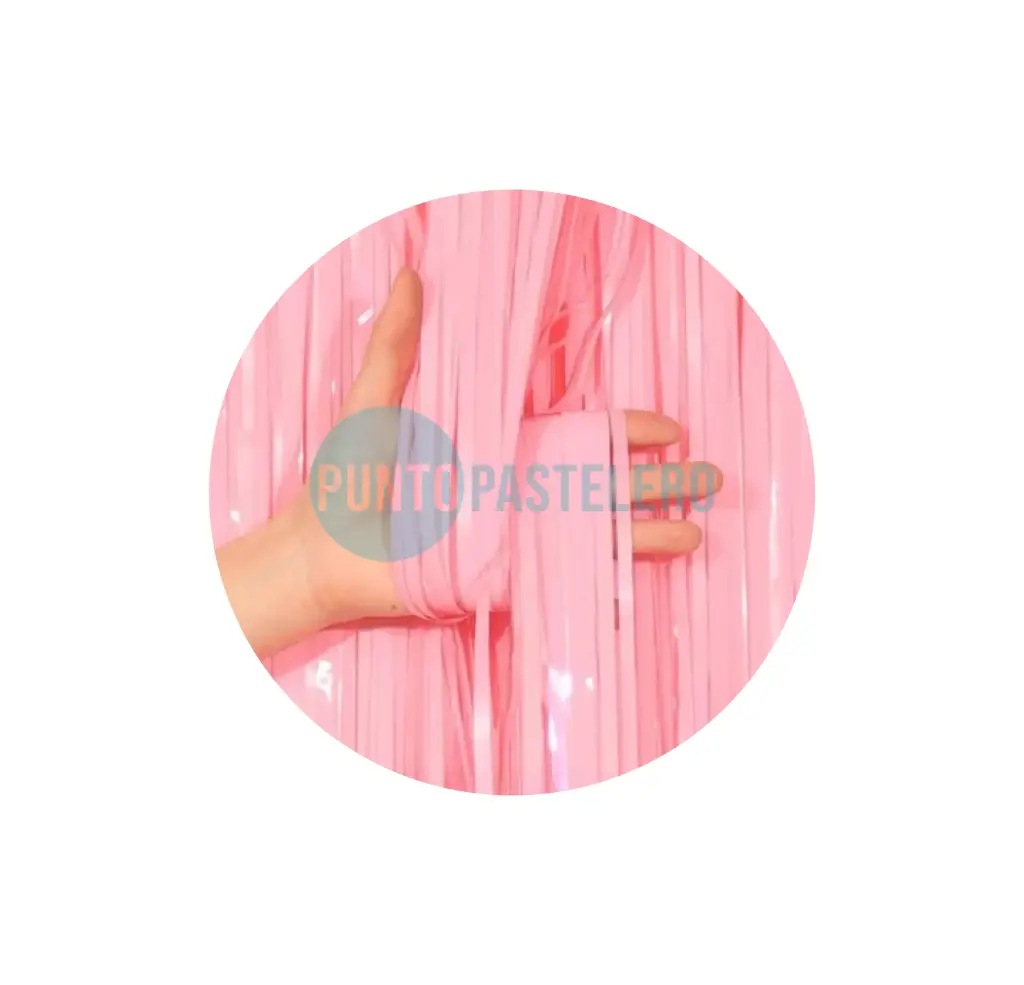 CORTINA ROSA PASTEL FOIL FRINGE (1 X 2 MT.)