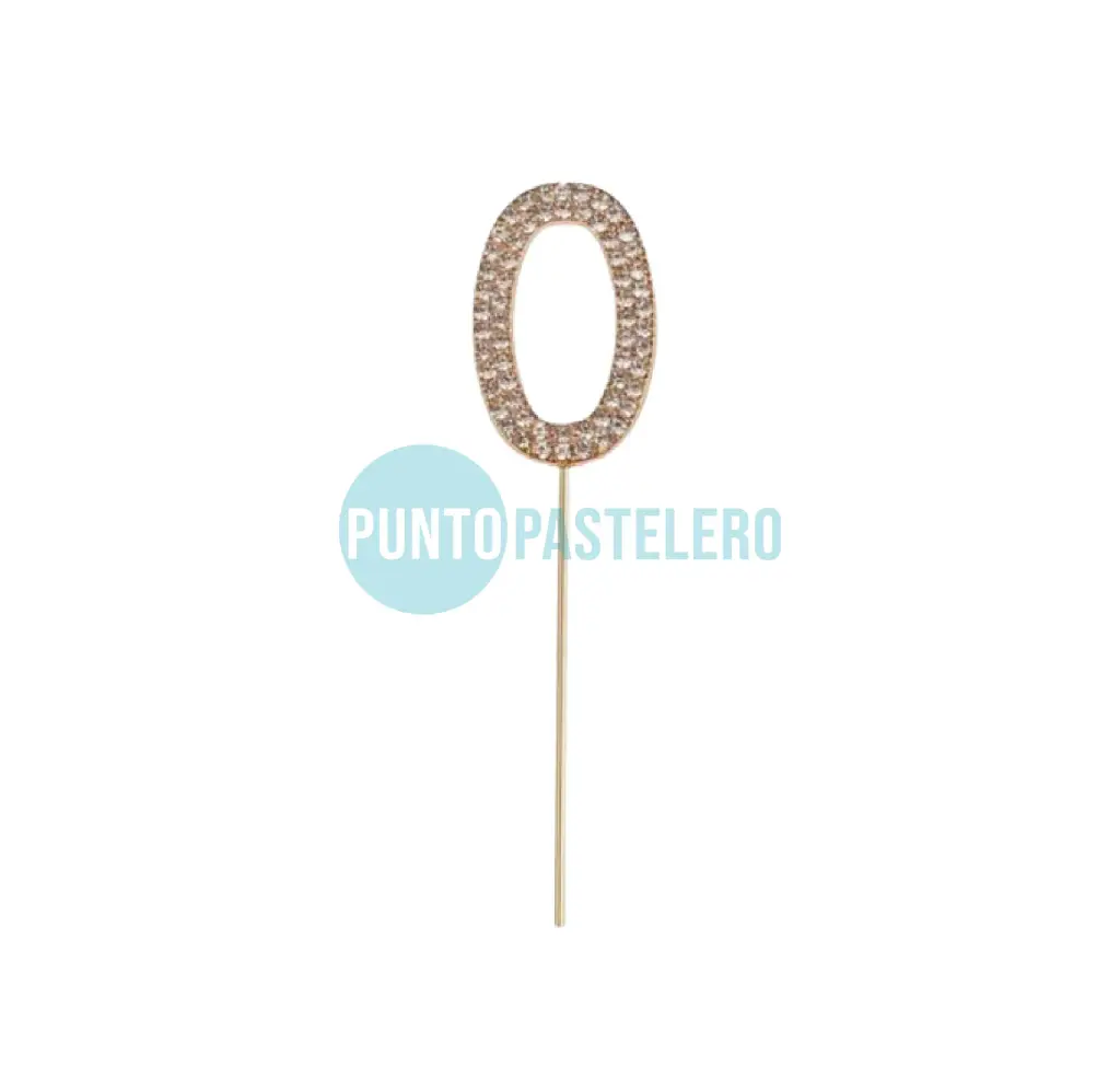 PINCHE ACRILICO NUMERO CON STRASS N°0
