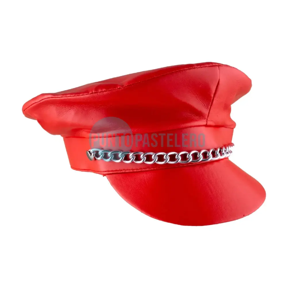 GORRO BOINA ROJA CON CADENA