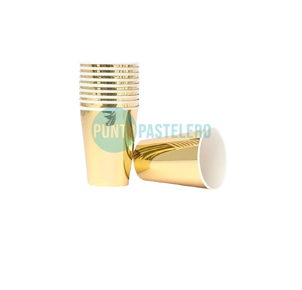 VASO POLIPAPEL FULL DORADO "MARGARET GOLD" (8 U.)