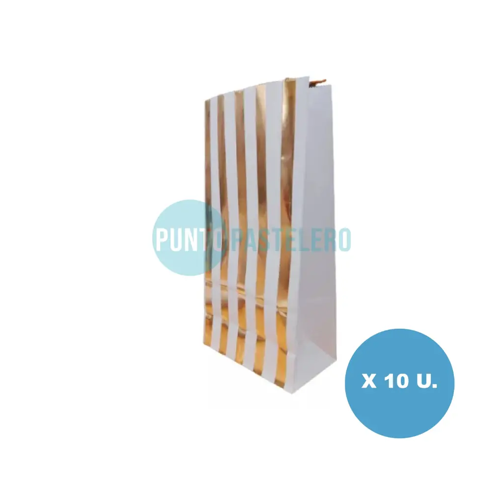 BOLSA GOLOSINERA PAPEL STAMPING DORADO (10 U.)