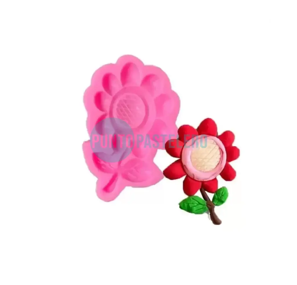 MOLDE SILICONA FLOR TALLO HOJA [C4]