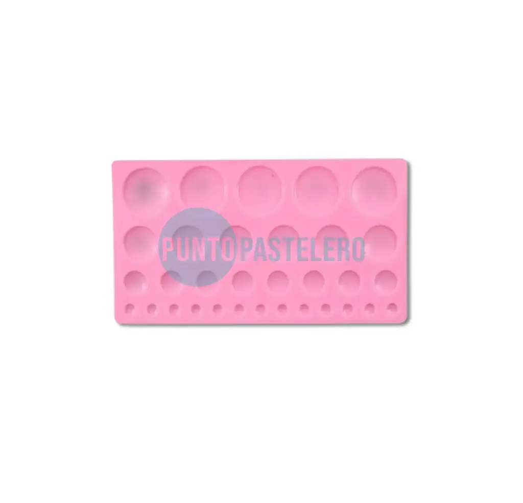 [6919070036199] MOLDE DE SILICONA 32 CIRCULOS DIFERENTES TAMAÑO [C10]