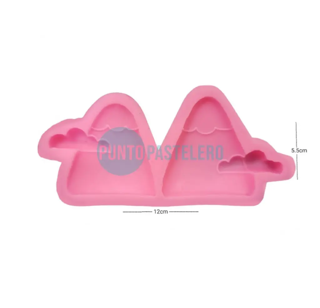 [6919070036403] MOLDE DE SILICONA 2 MONTAÑAS CON NUBES