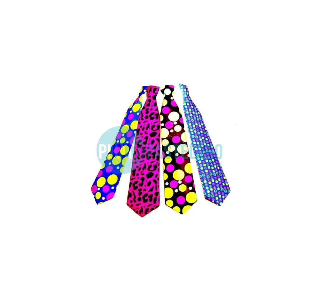 CORBATA PAYASO PLASTICO FLUO (X 12 U.)