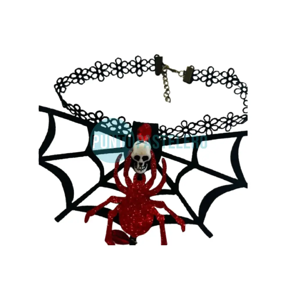 COLLAR DARK TELA ARAÑA Y PIEDRA