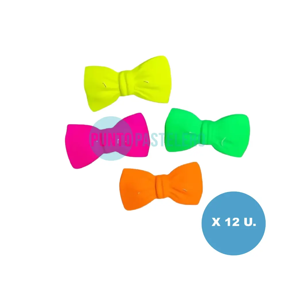 MOÑO IMPRESO PLASTICO FLUO (12 U.)