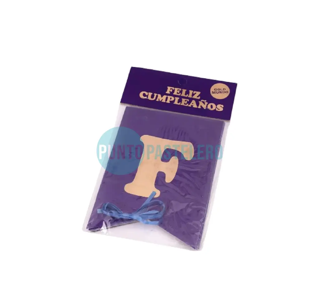 BANDERIN FELIZ CUMPLEAÑOS METALIZADO VIOLETA